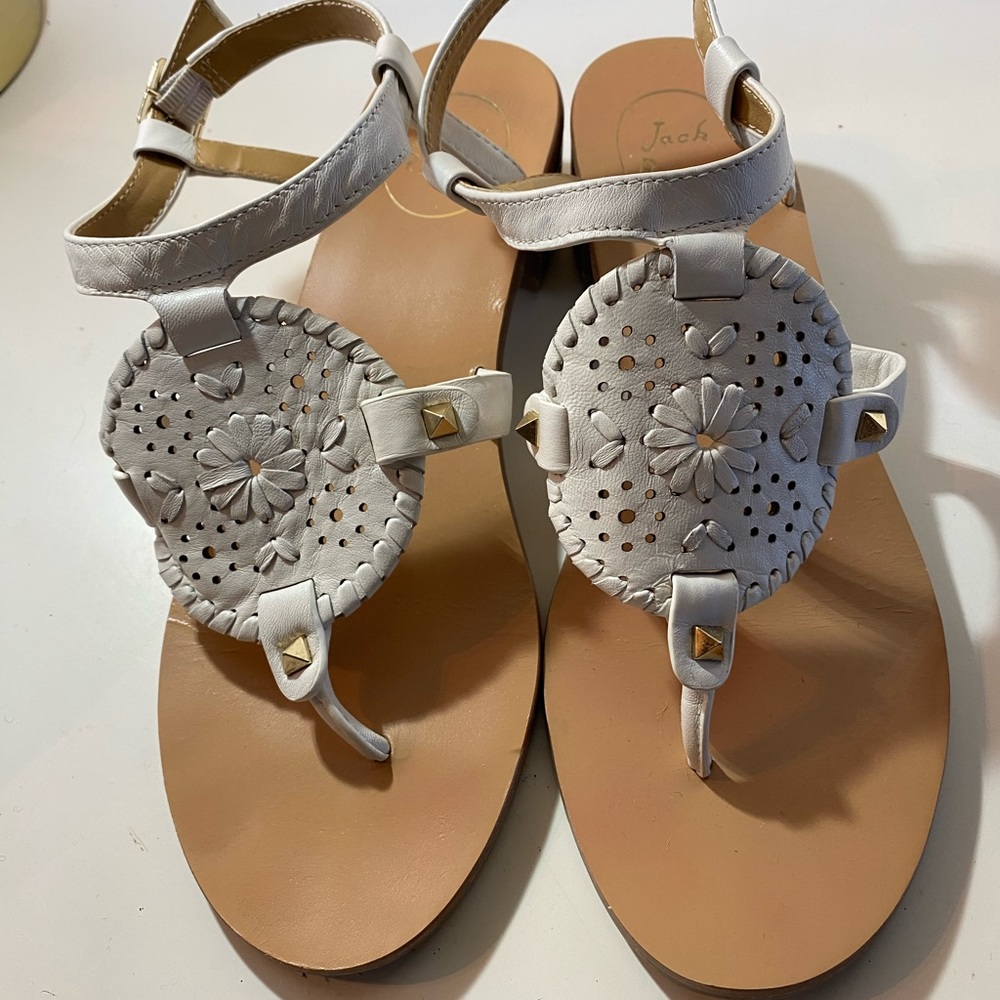 Jack Rogers white sandals